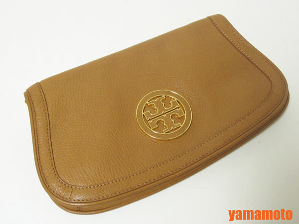 送料無料 TORY BURCH トリーバーチ チェーンショルダーバッグ クラッチバッグ レザー ブラウン 美品_画像6