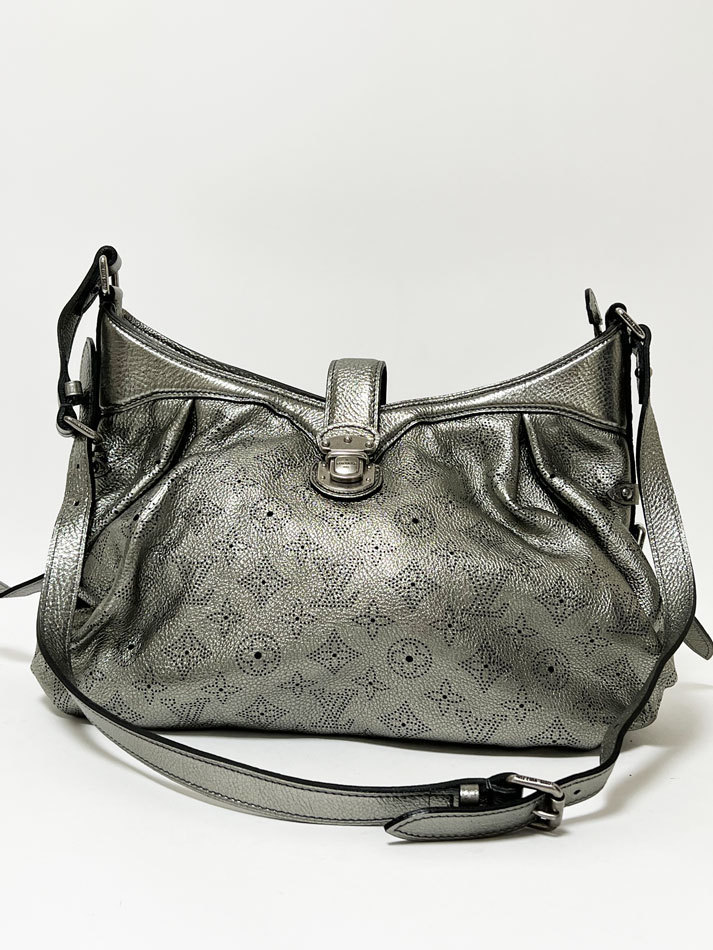 送料無料 LOUIS VUITTON ルイヴィトン マヒナ XS ショルダーバッグ 斜め掛け アルジャン メタリック M95718 美品_画像8