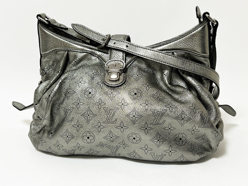 送料無料 LOUIS VUITTON ルイヴィトン マヒナ XS ショルダーバッグ 斜め掛け アルジャン メタリック M95718 美品