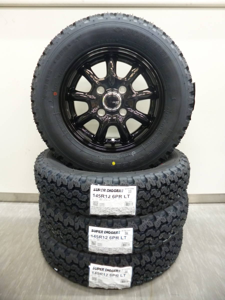 新品ヨコハマ145R12セット☆145/80R12☆軽バン軽トラキャリーエブリー