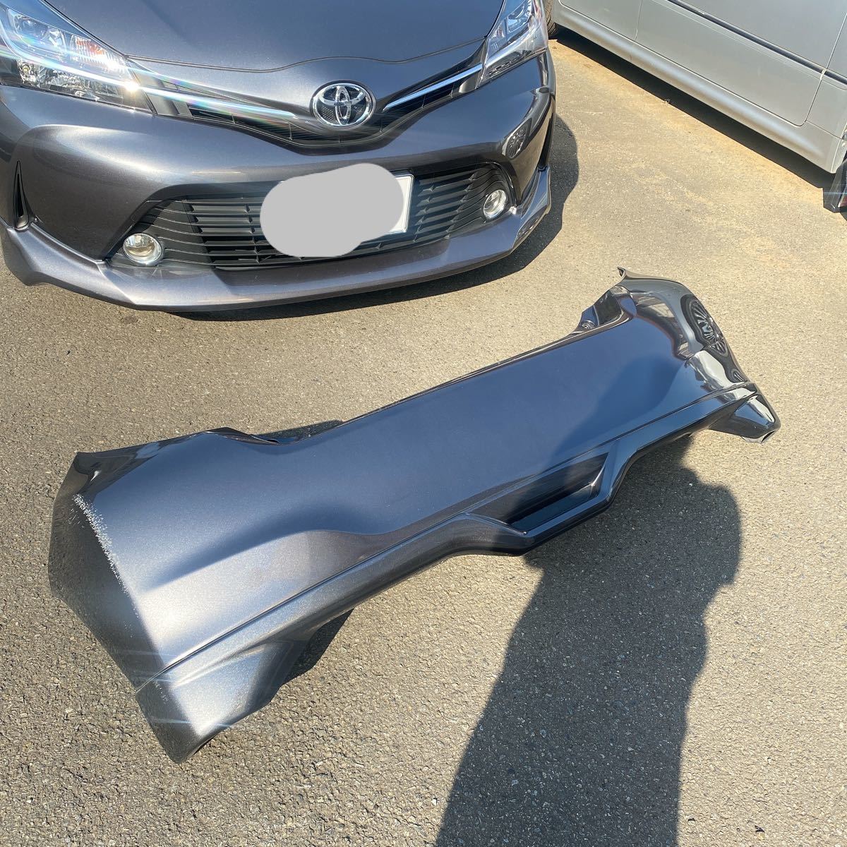 ガンメタ NSP130 Vitz 中期 純正 リア バンパー スポイラー付 リア