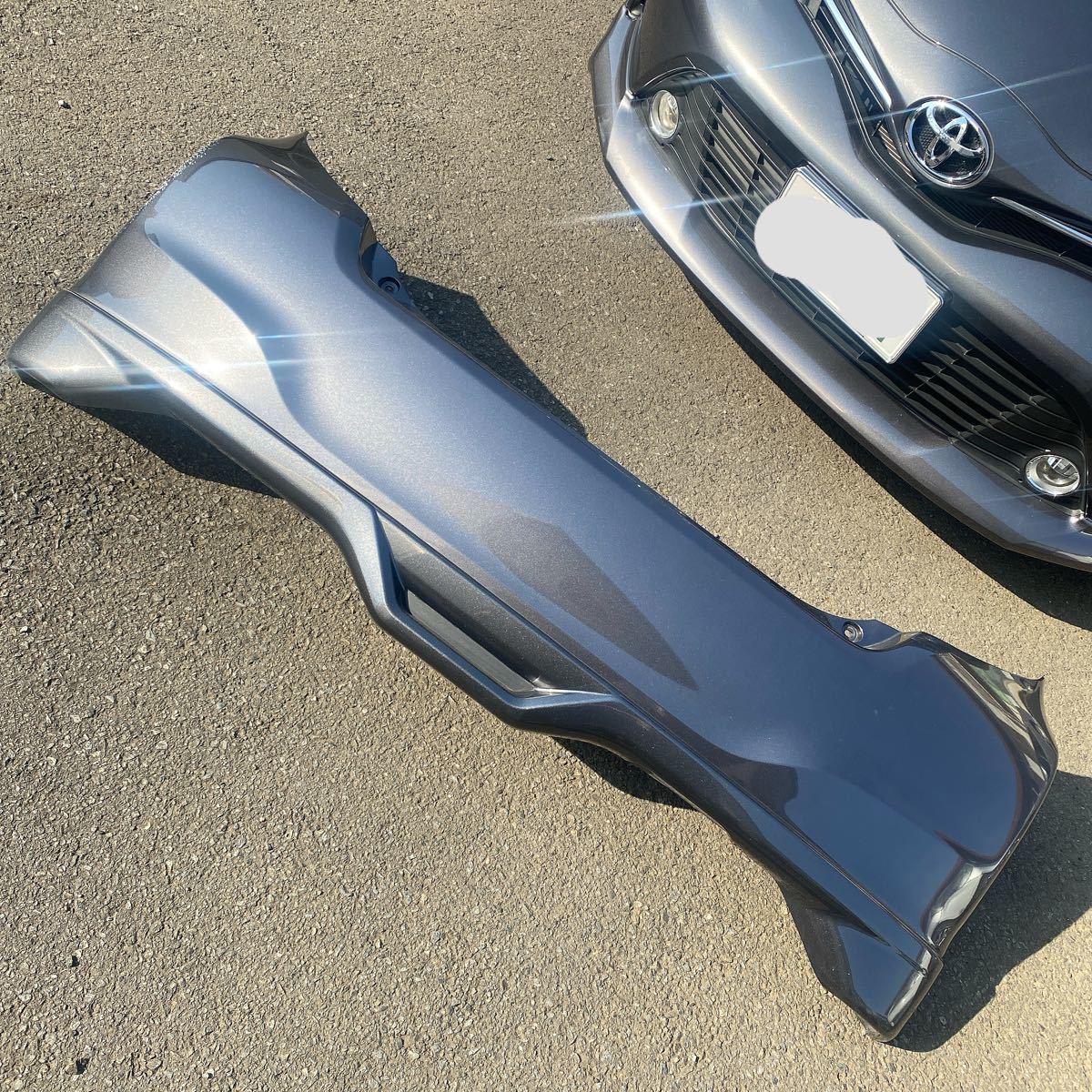 ガンメタ NSP130 Vitz 中期 純正 リア バンパー スポイラー付 リア