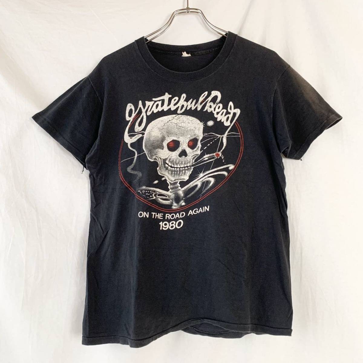 80s USA製 グレイトフル・デッド 1981 Grateful Dead On The Road Again Tour Tシャツ ブラック 黒 両面プリント ヴィンテージ L 検 ロック