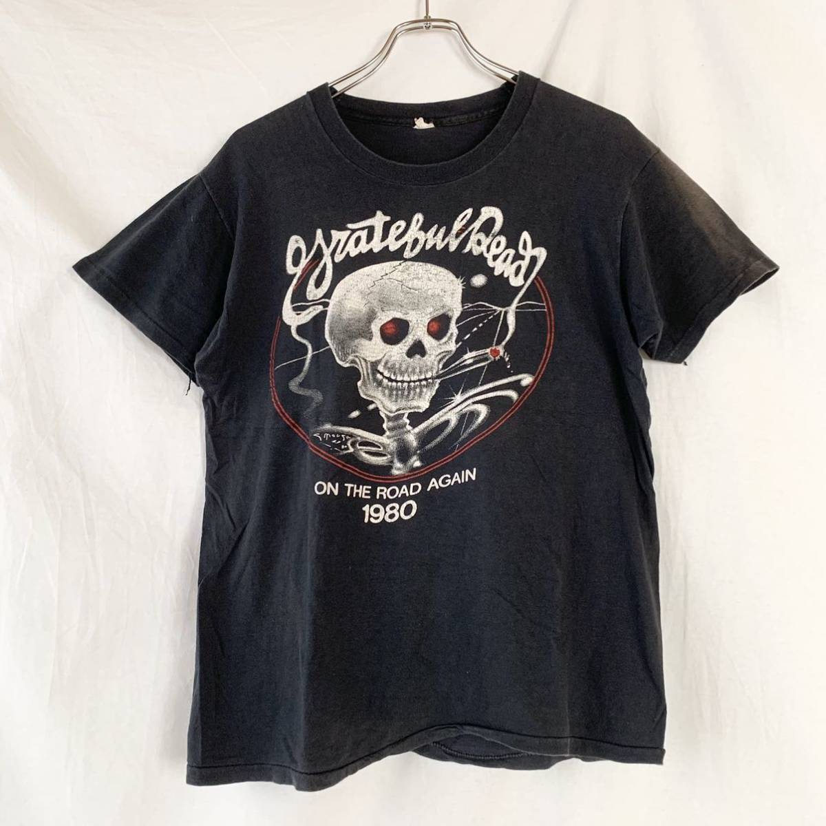 80s USA製 グレイトフル・デッド 1981 Grateful Dead On The Road Again Tour Tシャツ ブラック 黒 両面プリント ヴィンテージ L 検 ロックの画像1