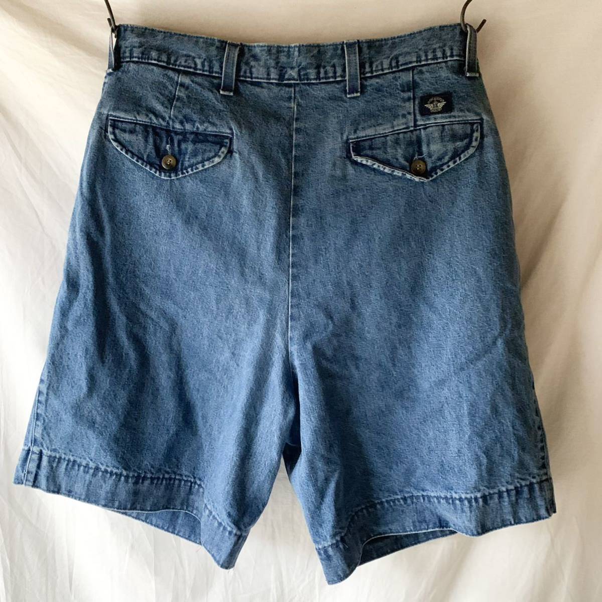 90s USA製 旧タグ Levis DOCKERS リーバイス ドッカーズ タック デニムショーツ ショートパンツ W34 ヴィンテージ OLD インディゴ アメリカ_画像5