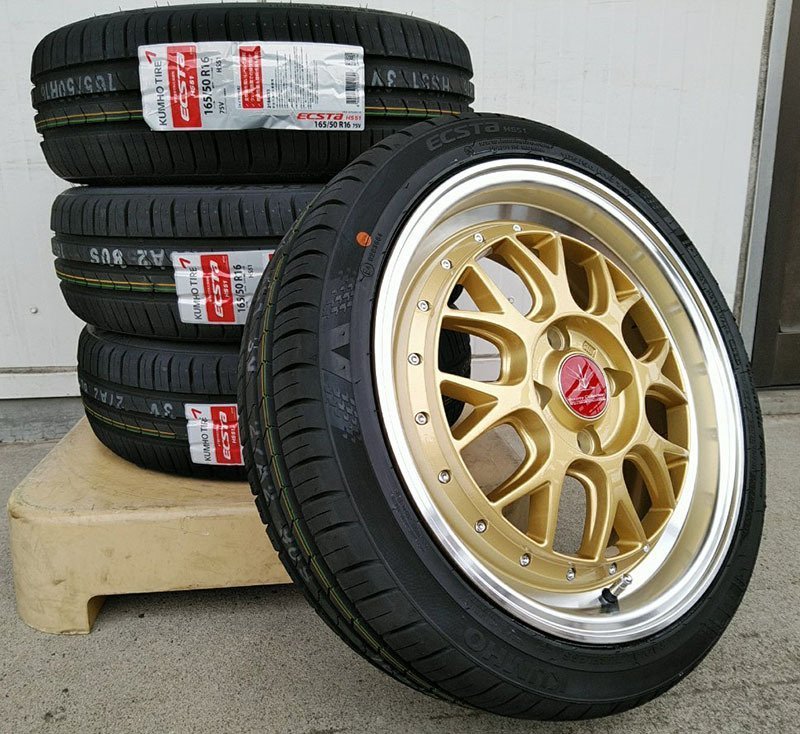 大人気国産N-BOX スペーシア タント デイズ ムーブ ミラ タイヤホイール 16インチ BD00 クムホ ECSTA HS51 165/40R16 165/45R16 165/50R16 ラジアルタイヤ