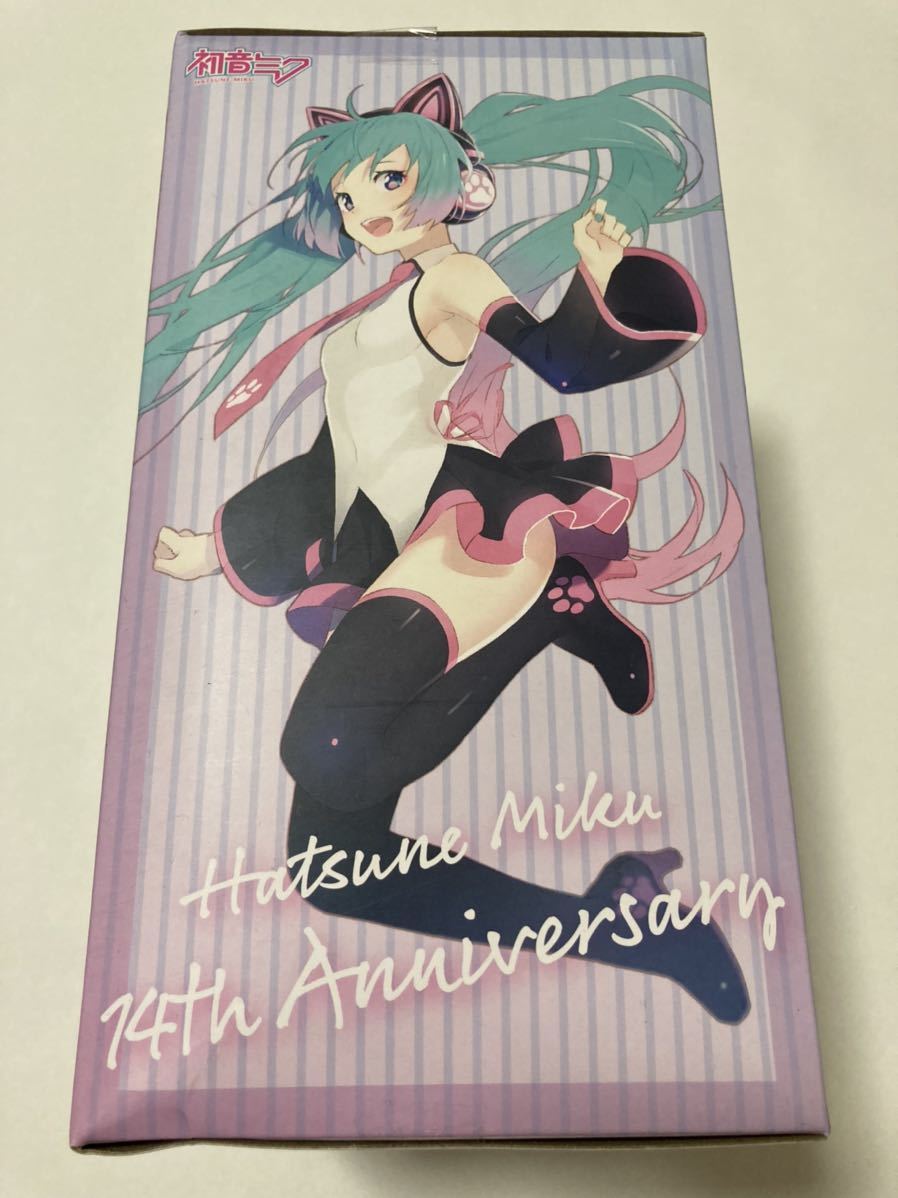 ☆ 初音ミク 14th Anniversary AMP フィギュア Happy Cat ver. フィギュア プライズ タイトー 新品 未開封_画像3