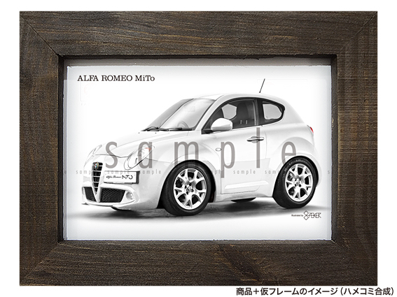 ★カーイラスト076 選べる6タイプ【アルファロメオ MiTo A】ミト 旧車 送料安_画像5