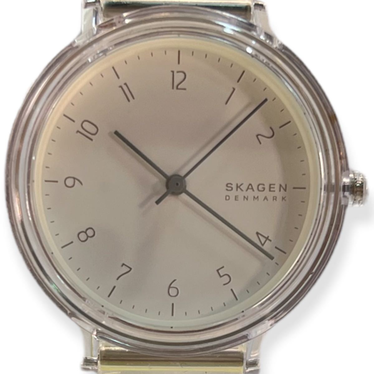 ★ スカーゲン SKAGEN SKW2858 36MM クォーツ レディース メンズ 腕時計 ウォッチ 中古品 ホワイト クリア 時計 電池式 管理E714.の画像2