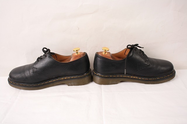 ドクターマーチン UK6/24.5cm～25.0cm/3ホール 黒 ブラック ブーツ レザー メンズ レディース drmartens 古着 中古 dm2990_画像5