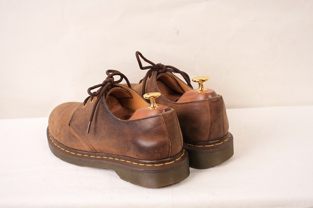 ドクターマーチン UK6/24.5cm～25.0cm/3ホール 茶 ブラウン ブーツ レザー メンズ レディース drmartens 古着 中古 dm3167_画像2