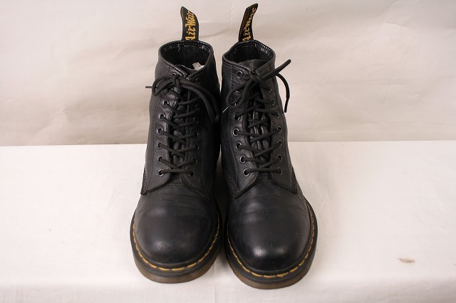  Dr. Martens UK6/24.5cm~25.0cm/8 hole black black boots leather men's lady's drmartens old clothes used dh2861