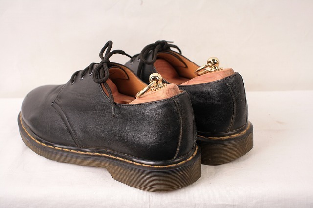 ドクターマーチン UK8/26.5cm～27.0cm/3ホール 黒 ブラック レザー ブーツ メンズ DR.Martens 中古 古着 dm3149_画像2