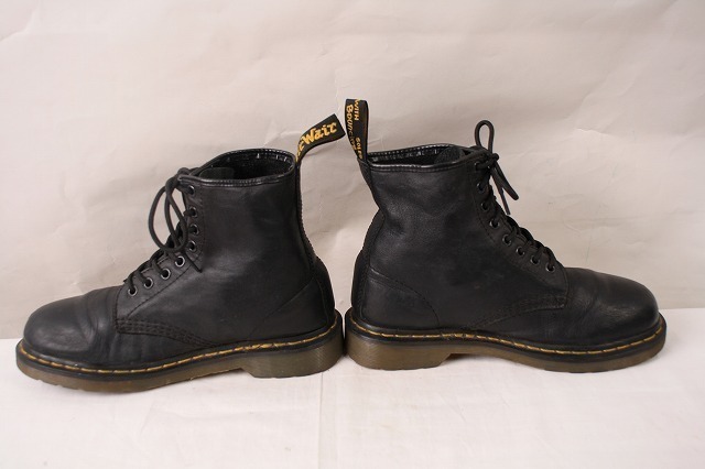  Dr. Martens UK6/24.5cm~25.0cm/8 hole black black boots leather men's lady's drmartens old clothes used dh2861