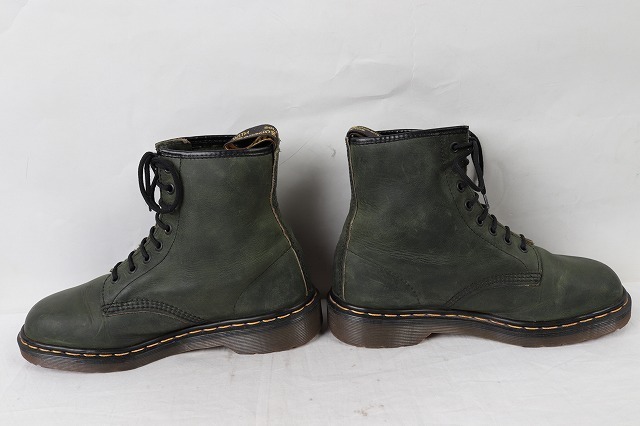  Britain made Dr. Martens UK6/24.5cm~25.0cm/8 hole green green boots men's lady's England used T Point dh3085