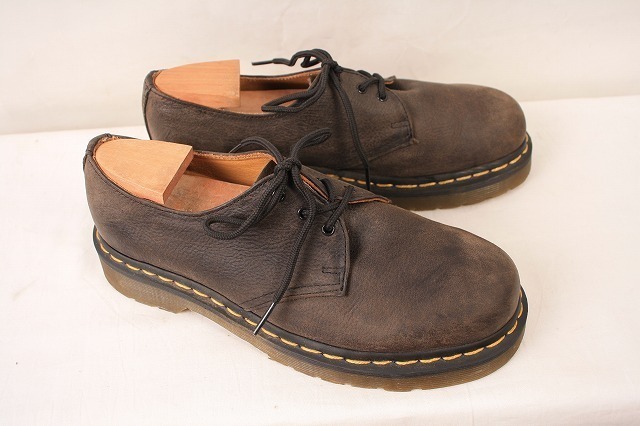 ドクターマーチン UK4/22.5cm-23.0cm/3ホール チャコール レザー ブーツ dr.martens レディース 古着 中古 Tポイント SALE dm3234_画像6