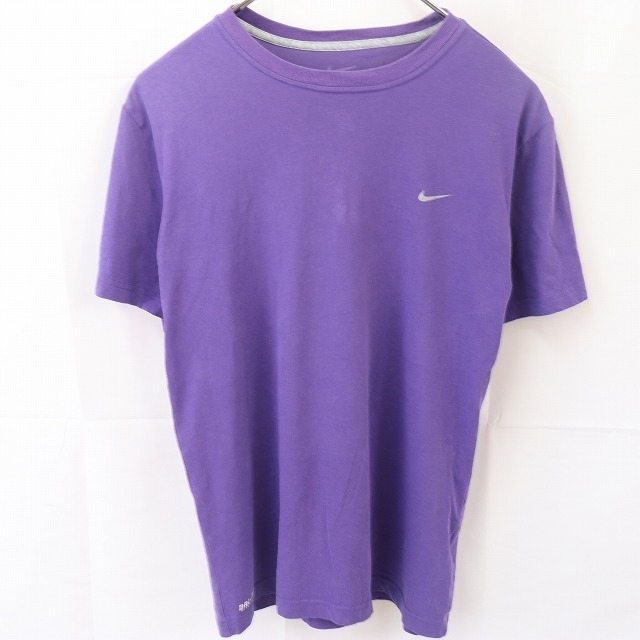 ナイキ Tシャツ 紫 パープル NIKE 半袖 ロゴ クルーネック メンズ レディース 古着 中古 st30_画像1
