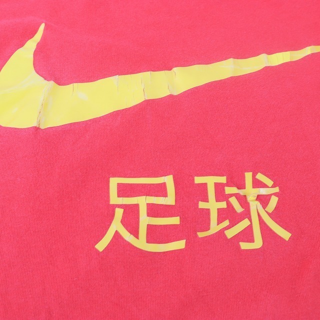 ナイキ Tシャツ L 赤 黄 NIKE 半袖 ロゴ クルーネック レディース 古着 中古 st28_画像5