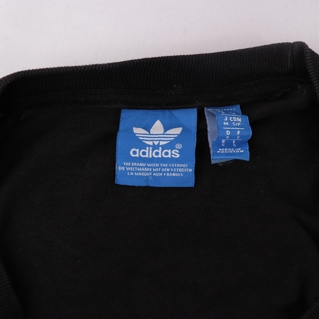  Adidas футболка S ранг чёрный белый one отметка полоса короткий рукав adidas Logo /to зеркальный . il женский б/у одежда б/у st118