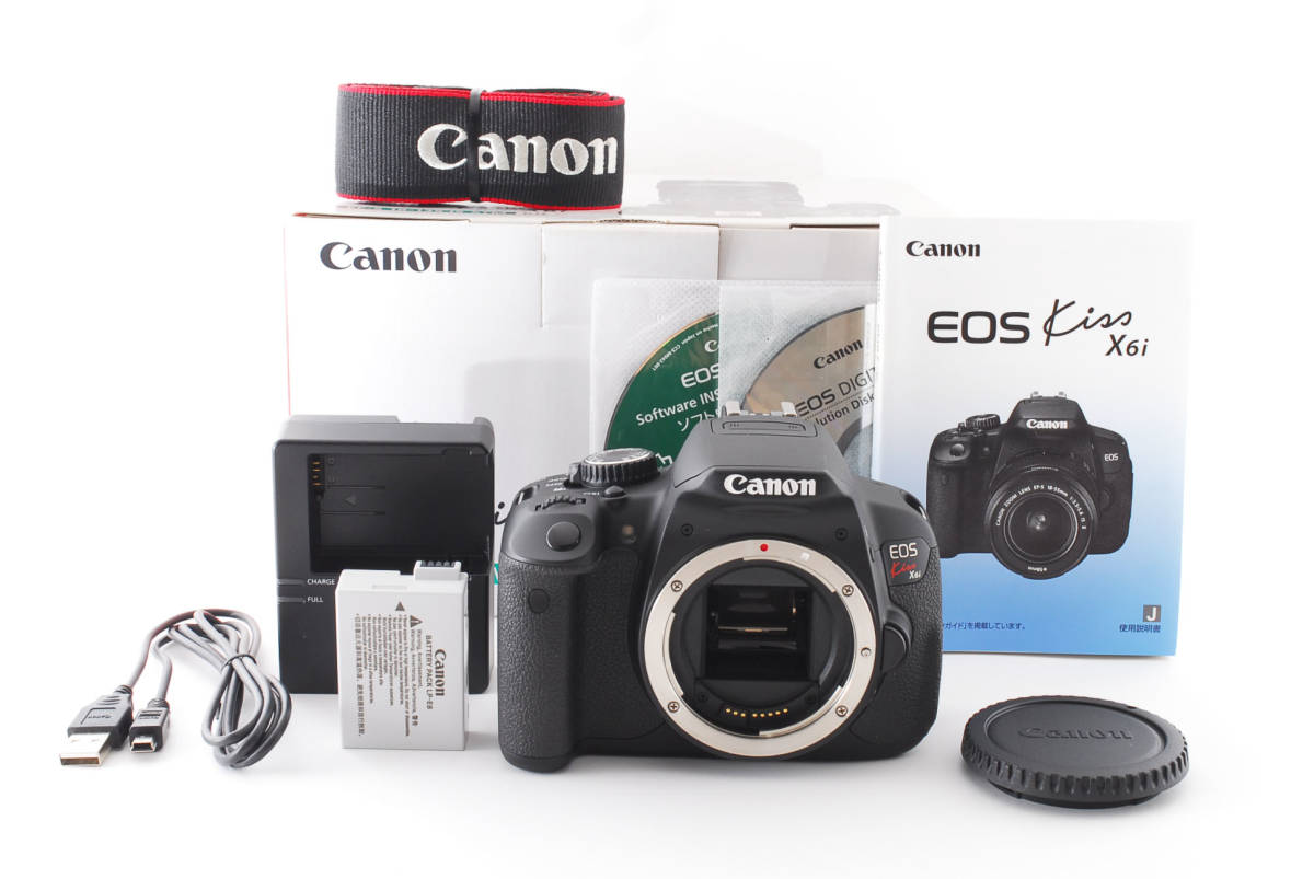 お気に入りの Canon キャノン EOS Kiss X6i デジタル一眼レフカメラ ボディ ◆付属品多数◆ #6212 キヤノン
