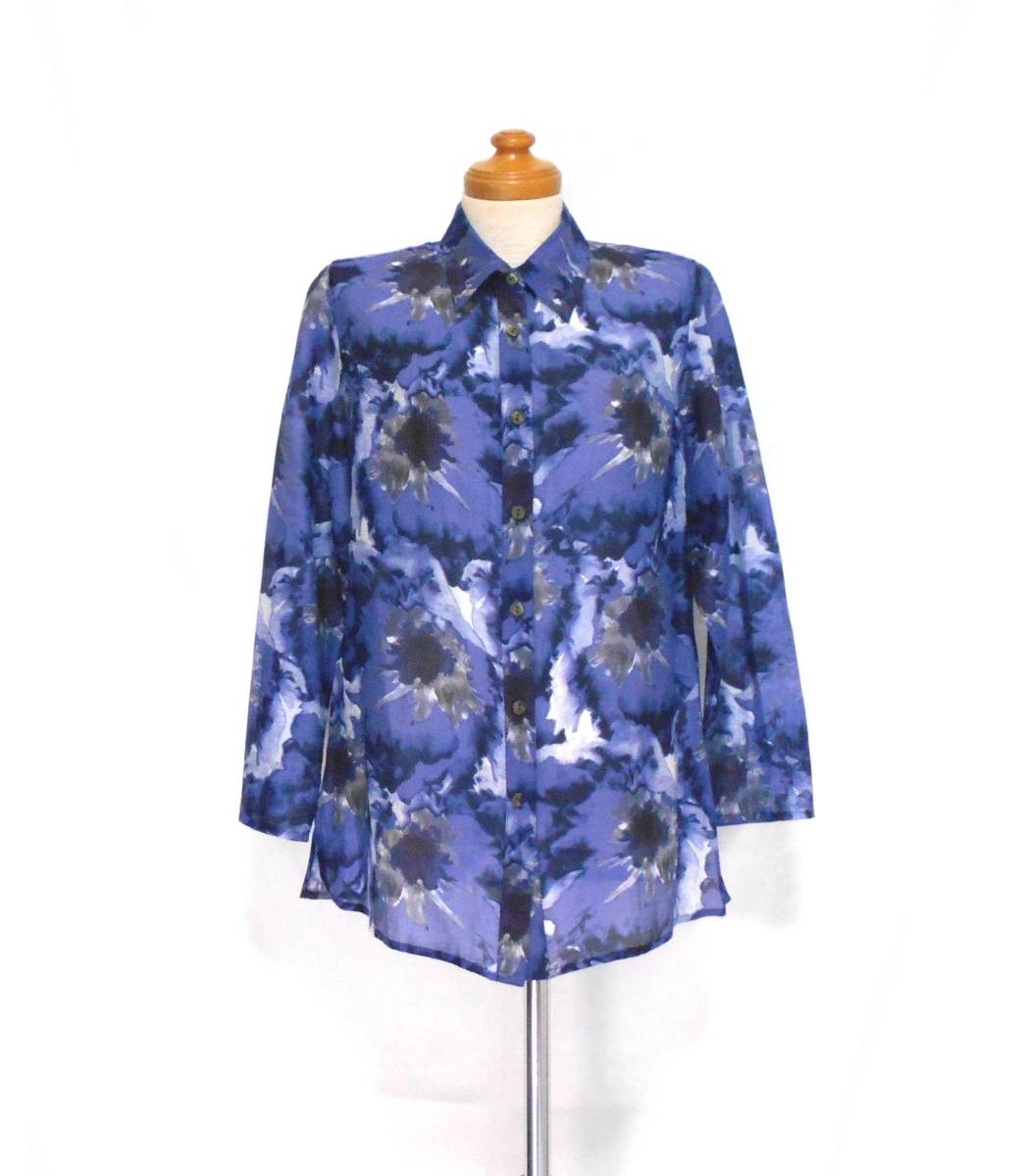 美品 送料無料 〕 SAIO SILK サイオーシルク ブルー フラワー 美品 送料無料 〕 SAIO SILK サイオーシルク ブルー フラワー