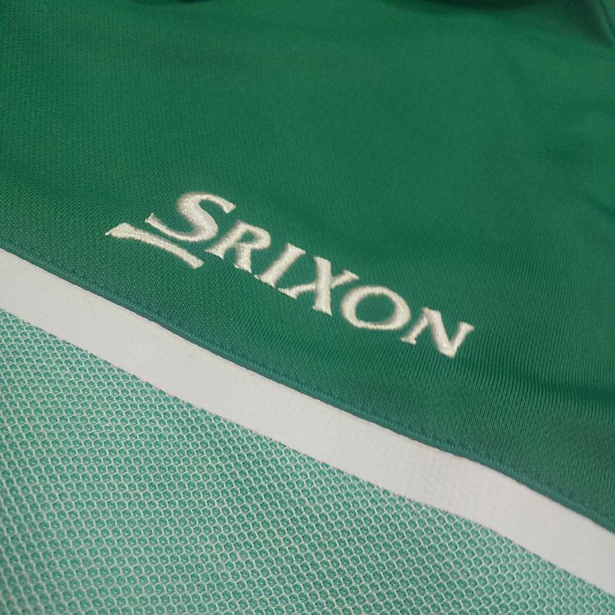 新品 定価8690 SRIXON 半袖 ポロシャツ M 緑 グリーン 白刺繍 吸汗 速乾 スリクソン シャツ メンズ ゴルフウェア_画像3