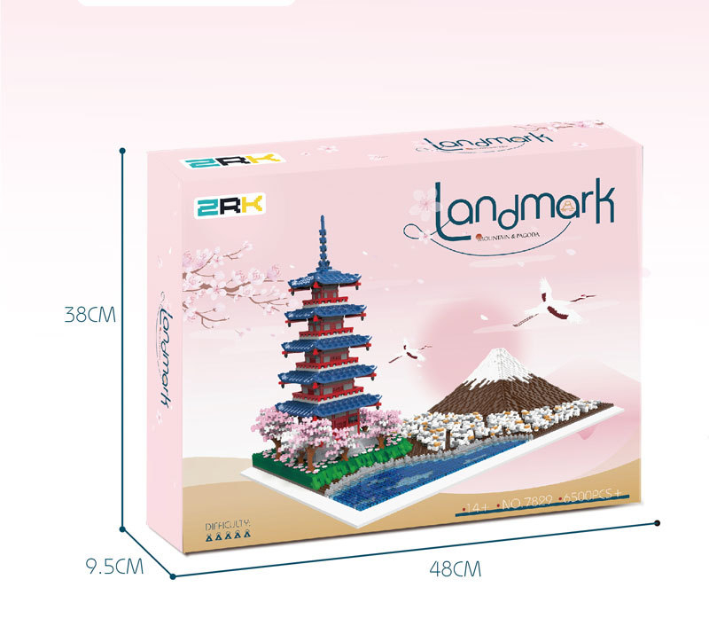 【即日発送】★富士山・五重塔・桜★ナノブロック互換★6500PCS★高さ32cm_画像10