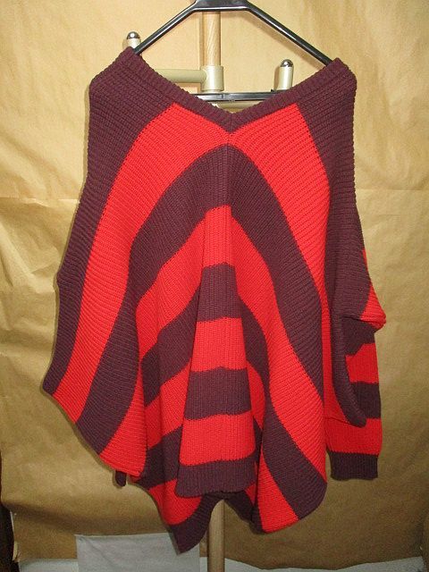 MARNI マルニ　20AW　striped knit cape sweater　オーバーサイズ　ボーダー　ニット　ケープ　40_画像3