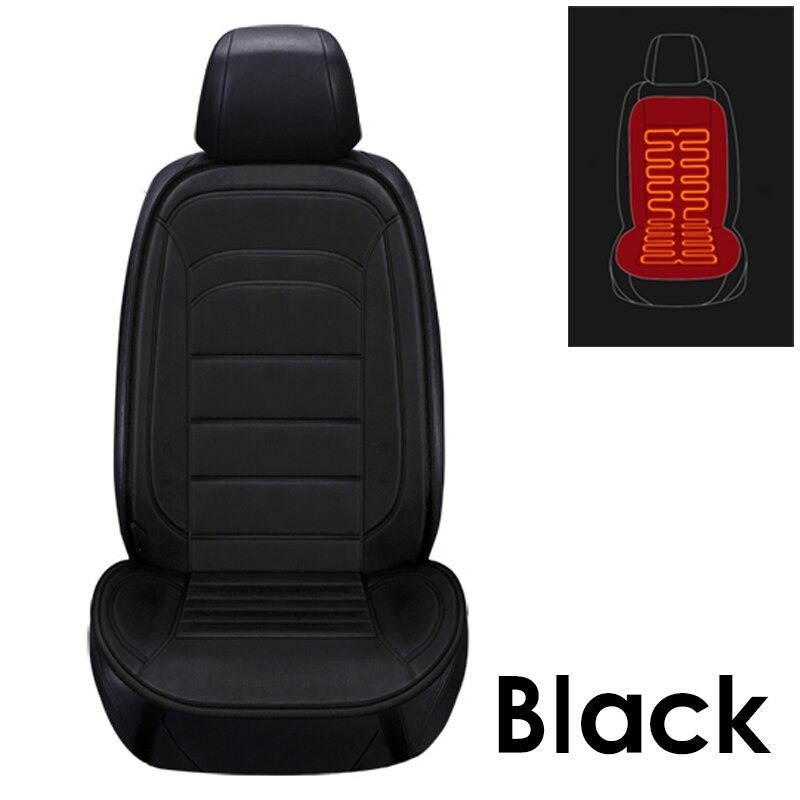 YF036:汎用シートヒーター　シガー電源でシートあったか　温度調節可能　取付かんたん　運転席・助手席用2枚セット　カラー：ブラッ_①Single seat blackQDA