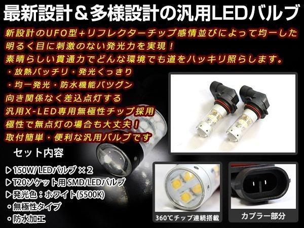 ランクル 100 UZJ HDJ100 150W LEDバルブ HB4 白 白 ホワイト デイライト ライト 外装 プロジェクター 12V/24V 車検対応_画像2