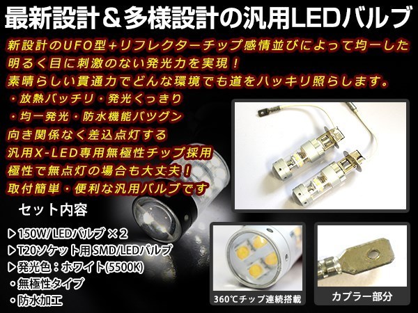 イプサムSXM10系 H8.5~H10.4 H3 CREEバルブ LED150W 白 ホワイト デイライト ライト 外装 プロジェクター 12V/24V 車検対応_画像2