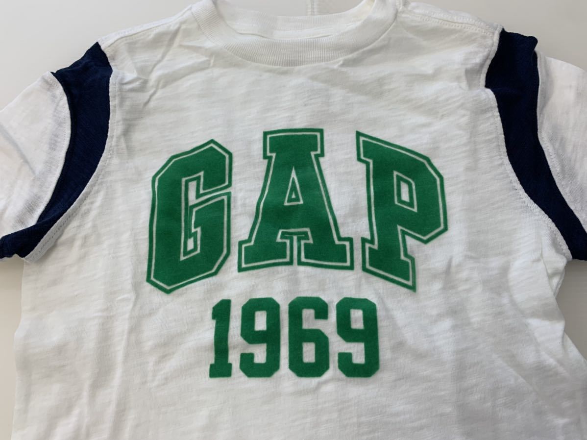 ｇａｐ 1 ギャップ ｔシャツ Gapロゴ ｕｓａ 白 ロゴtシャツ 袖の切り替えがおしゃれ 1 1 1 115 124cm 売買されたオークション情報 Yahooの商品情報をアーカイブ公開 オークファン Aucfan Com