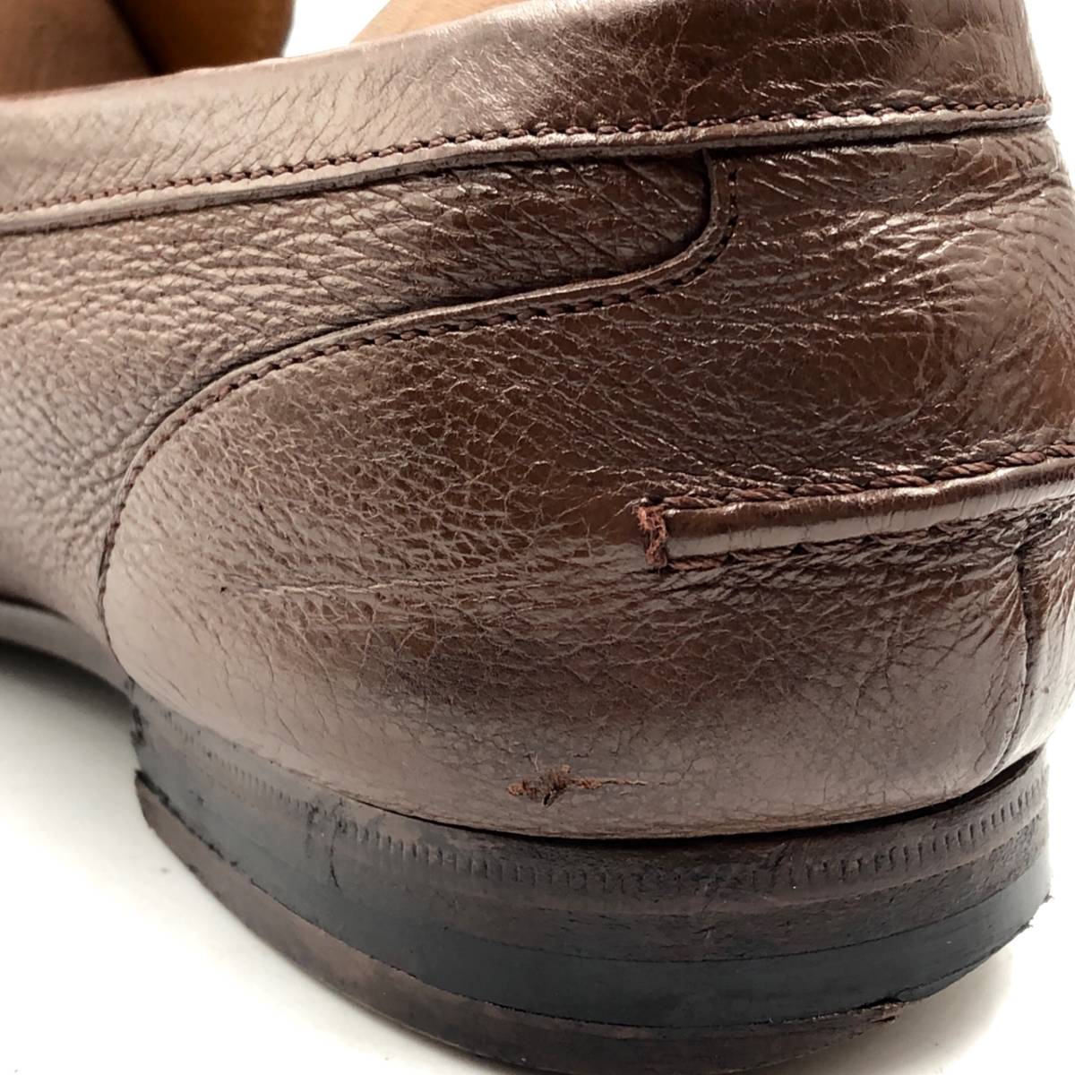 即決 GUCCI グッチ 25.5cm 7.5 256577 メンズ レザーシューズ ビットローファー 茶 ブラウン 革靴 皮靴 ビジネスシューズ