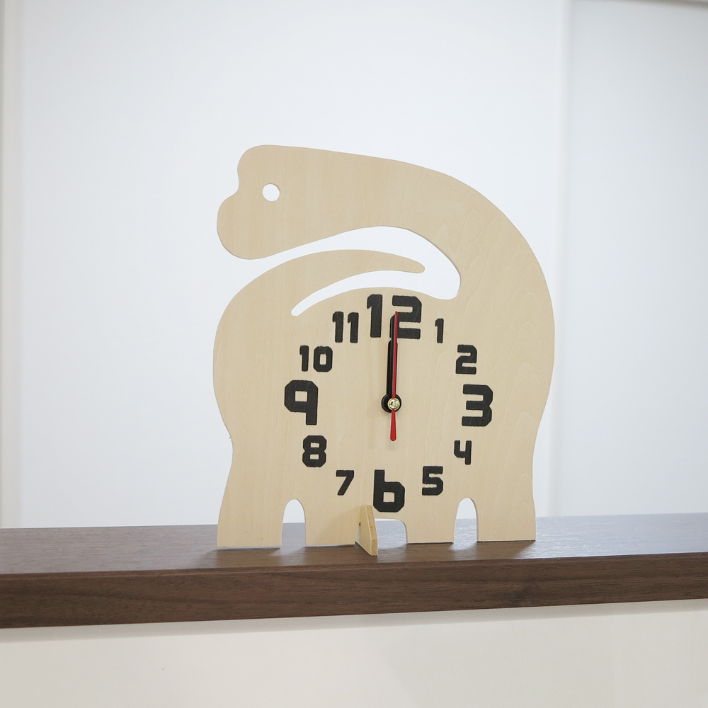 恐竜 時計 #6 ブラキオサウルス 壁掛け時計 置時計 木工 アート クラフト クリエイター デザイン 恐竜時計 模型 図鑑_画像2