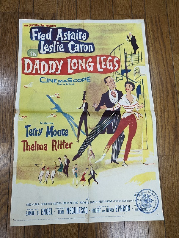 ☆M-017/US版1sh映画ポスター『足ながおじさん』（DADDY LONG LEGS）監督 ジーン・ネグレスコ/ORG/　55/169_画像1
