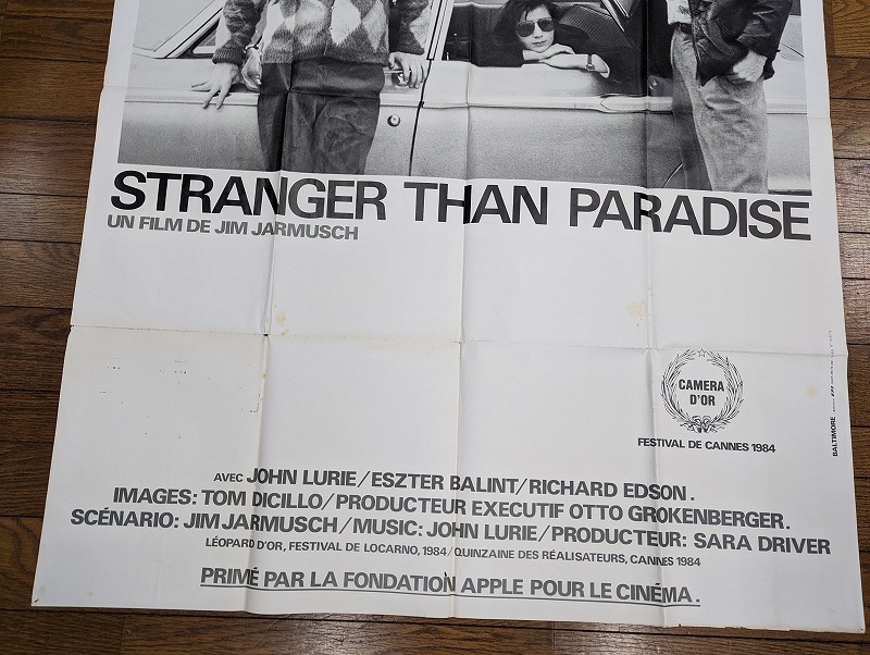 ☆M-045/フランス版 大判 映画ポスター『ストレンジャー・ザン・パラダイス』（Stranger Than Paradise)監督 ジム・ジャームッシュ ORG_画像3