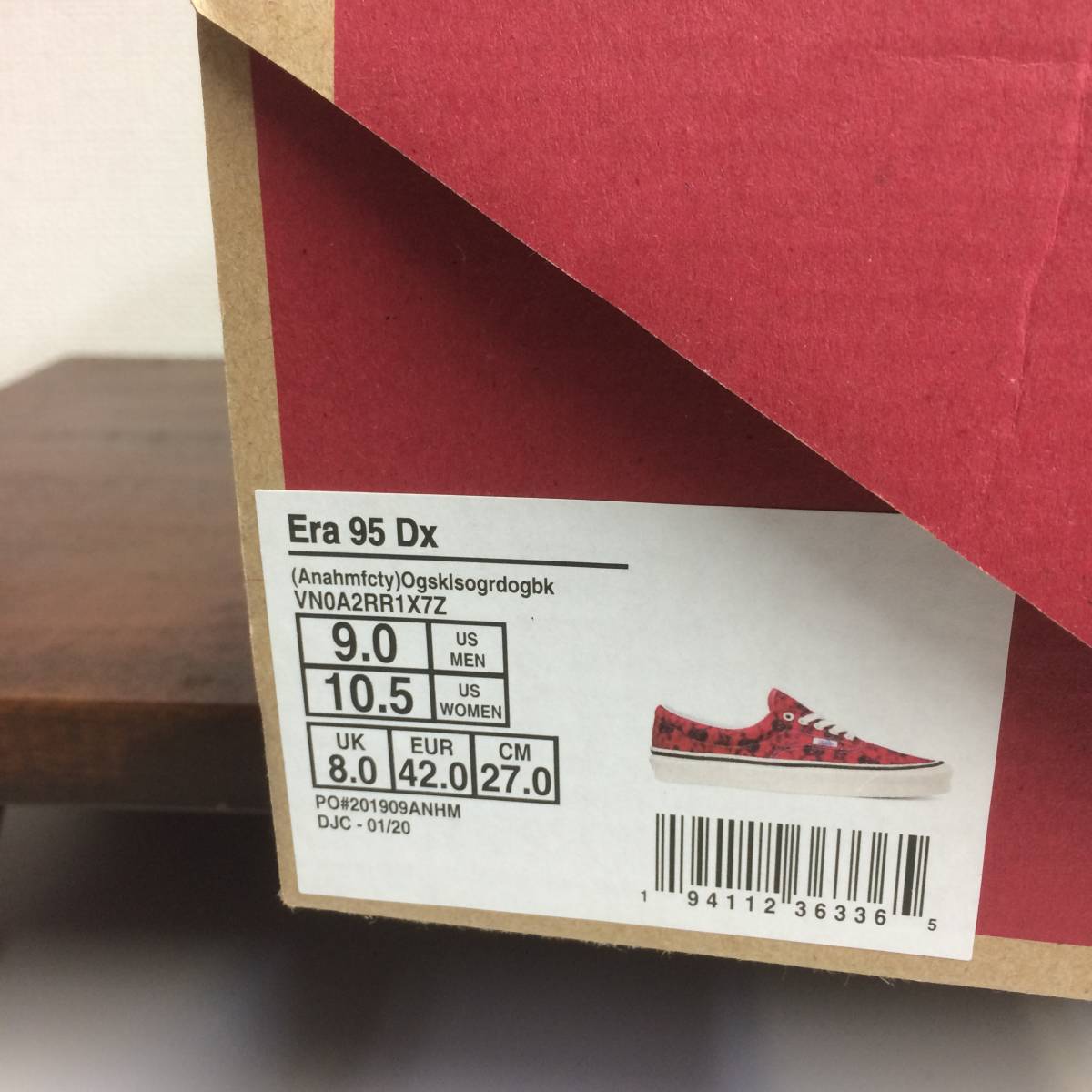 バンズ エラ ドクロ柄 レッド スカル柄 パイレーツ VANS ERA 95DX US9 27cm アナハイムファクトリー_画像10