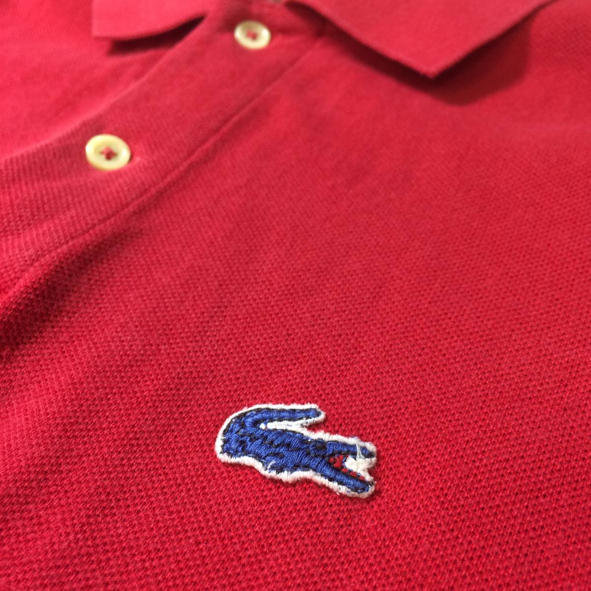 70s 80s IZOD LACOSTE ラコステ ポロシャツ コットン100％ WPL1100 青ワニ