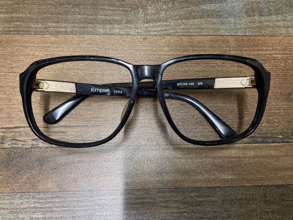 店頭展示品 新品 empire 1303 眼鏡フレーム サングラス ヴィンテージ トラディショナル アンティーク 眼鏡フレーム 黒縁 ブラック_画像2
