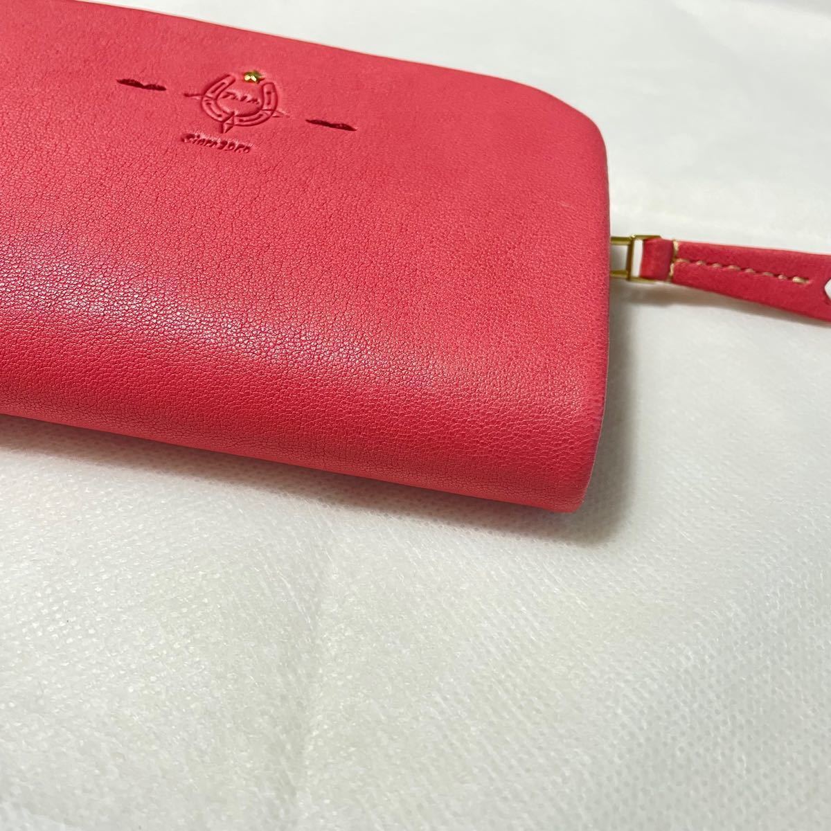 【限定価格セール!】小物値下げ【美品 Dakota財布】人気定番 二つ折り 革財布 サーモンピンク