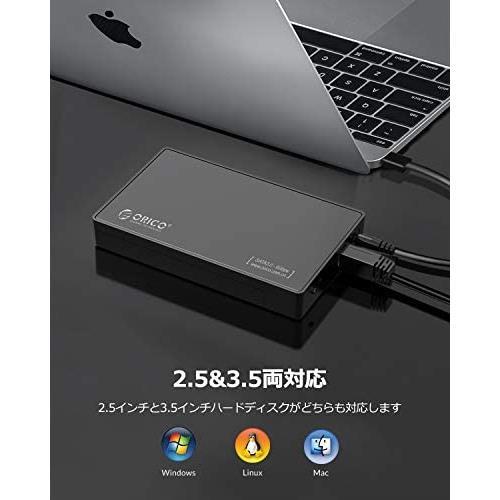 ORICO 3.5インチ HDDケース SATA3.0 外付け ケース 2.5 / 3.5 両方対応 USB3.0 ハードディスケース UASP高速データ転送 16TBまで_画像6