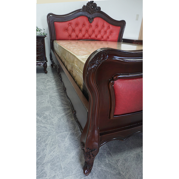  double bed mahogany antique style gorgeous mattress service Okinawa excepting remote island free shipping Brown red stylish ro here style 