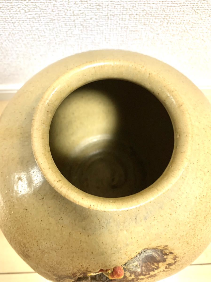 伊予松山 水月焼 細密蟹彫 花瓶 飾壷 花器 楽山焼 villa-cesare.com