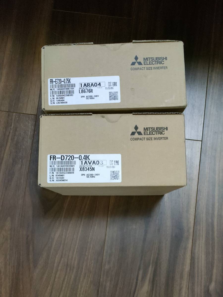 三菱インバーター FR-E720-0.75K + FR-D720-0.4K 未使用品 送料無料
