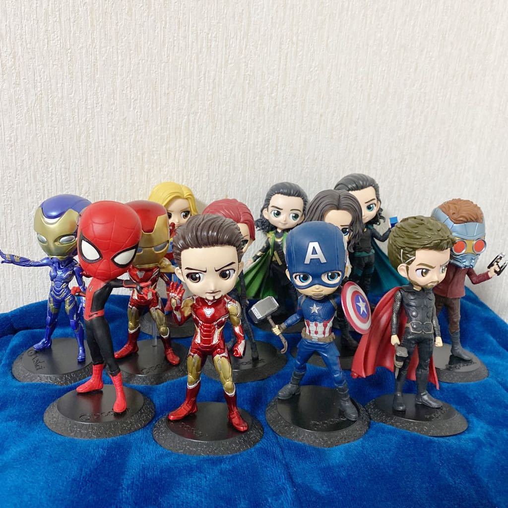 MARVEL フィギュア Qposket 12体セット アイアンマン スパイダーマン キャプテンアメリカ ソー ロキ まとめ売り ガーディアンズ  マーベル