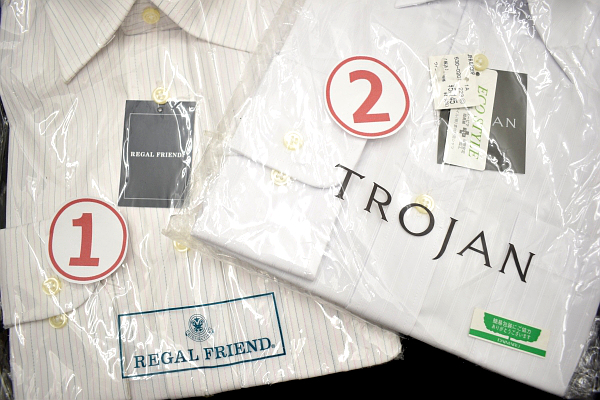 Y-3364★新品 袋入り★TROJAN REGAL FRIEND ユニチカ★長袖　形態安定 ドレス シャツ レギュラーカラー まとめて ４枚 セット 襟39cm M_画像4