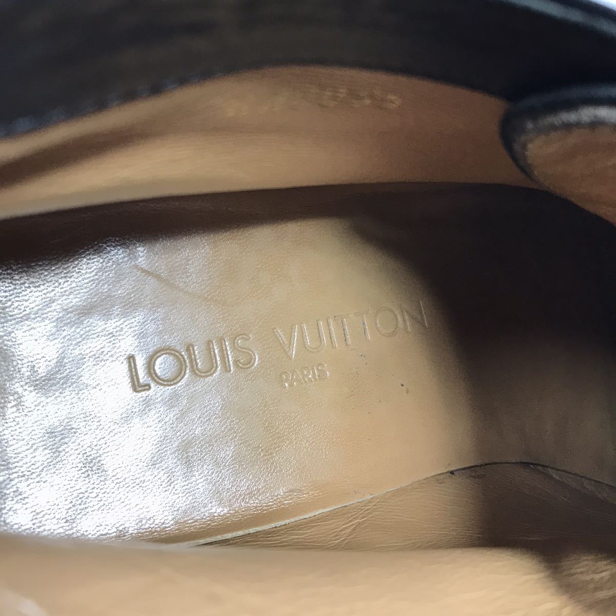 【ルイヴィトン】本物 LOUIS VUITTON 靴 27cm 黒 ショートブーツ ハイカット ビジネスシューズ 外羽根式 本革 レザー メンズ 伊製 8 1/2_画像9