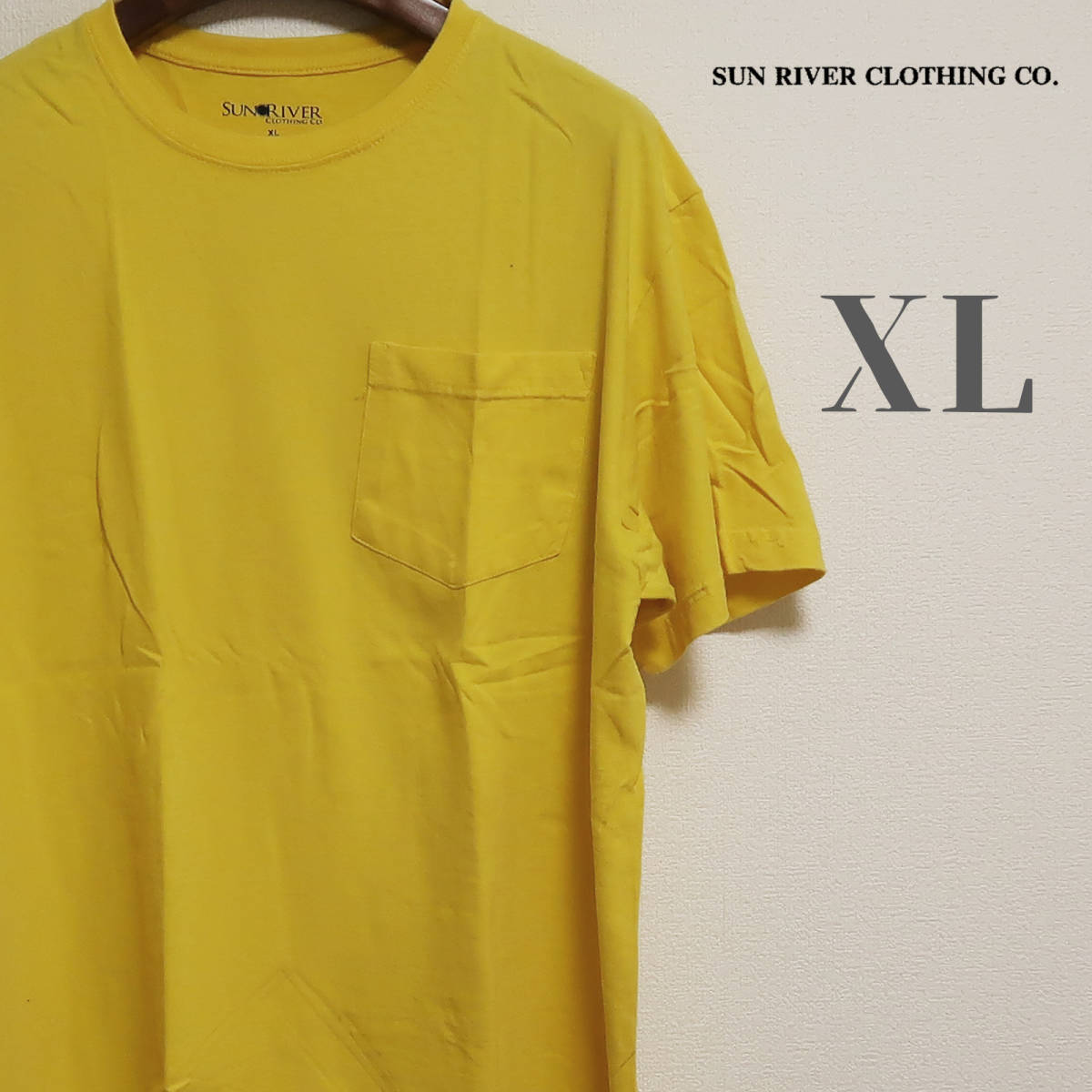 SUN RIVER サンリバー ビッグサイズ ポケットTシャツ XL イエロー ポケT_画像1