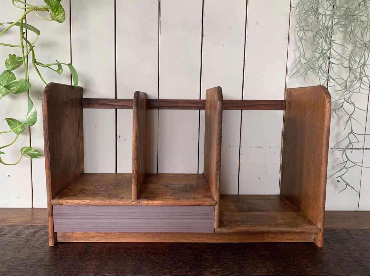 安心してご購入 【i2】本棚 木製 アンティーク 古道具 昭和レトロ ヴィンテージ 棚/ラック