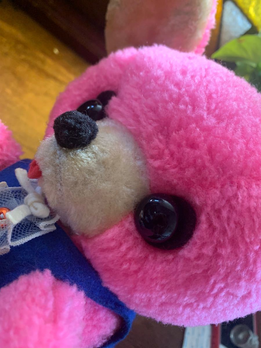 昭和レトロ ベア クマ ピンク レトロポップ ぬいぐるみ 人形 舌 昭和レトロ ベア クマ ピンク レトロポップ ぬいぐるみ 人形 舌